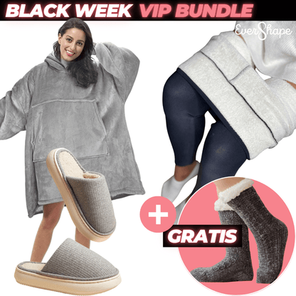 EverShape™ VIP BUNDLE: XXL Decken-Hoodie + Thermo-Leggings + CosySlides + GRATIS Thermo-Socken